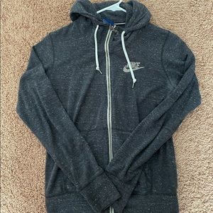 Grey and white nike sweater